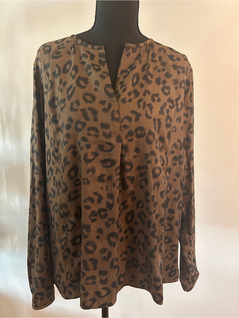 Banana Republic Brown and Black Leopard Print Blouse